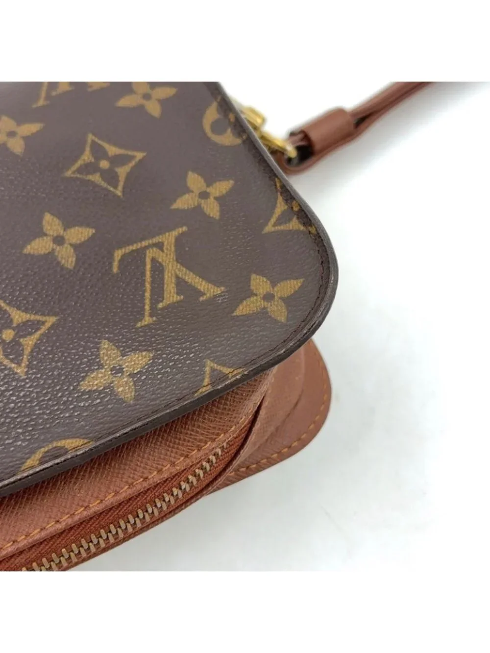 Louis Vuitton Orsay Monogram Leather Brown Light Clutch Gold